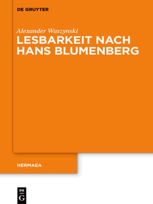 cover image of Lesbarkeit nach Hans Blumenberg